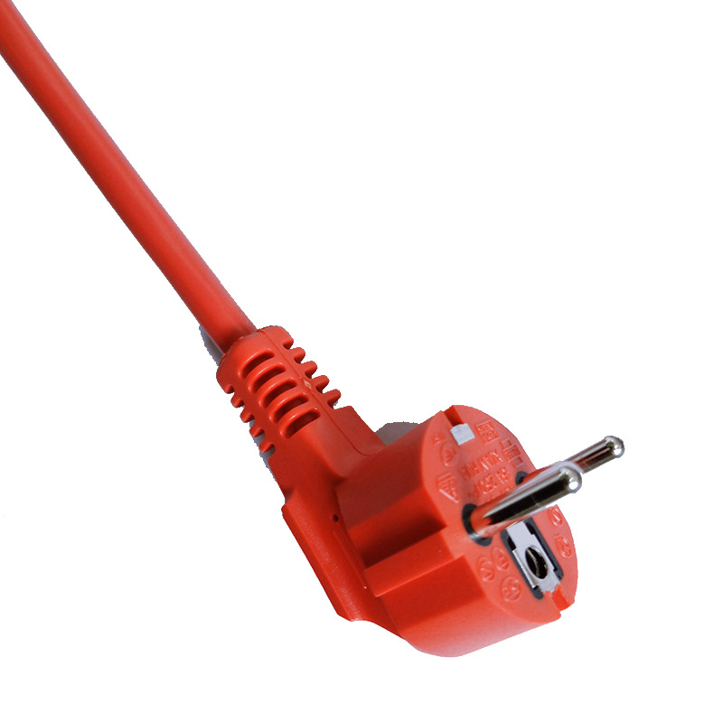 厂家批发欧标电源线插头 VDE欧式插头线 欧规三极烟斗插头