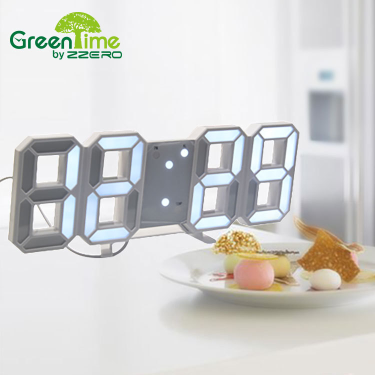 韩国新款创意led电子钟 3DLED数字闹钟 多功能立体挂钟厂家批发