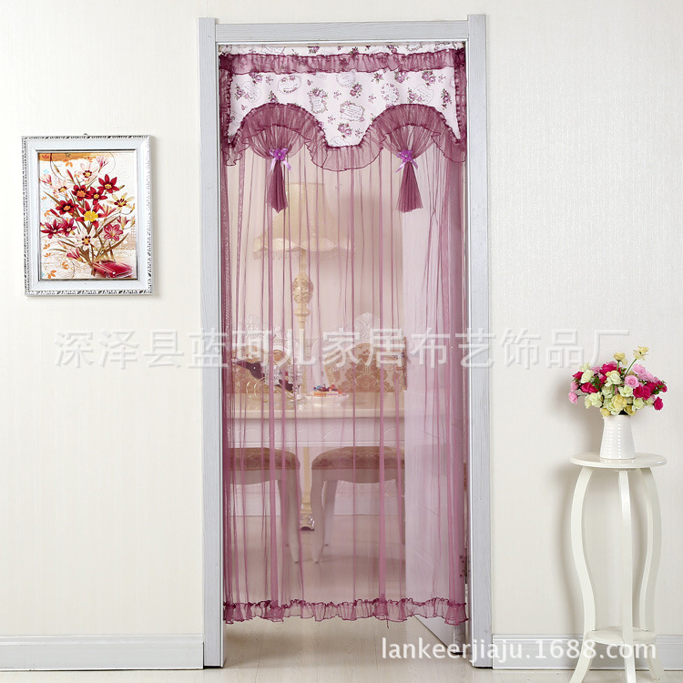 Factory direct supply mosquito-proof lace curtain fabric room screen divider curtain for bedroom, simple and elegant, suitable for living room summer decoration