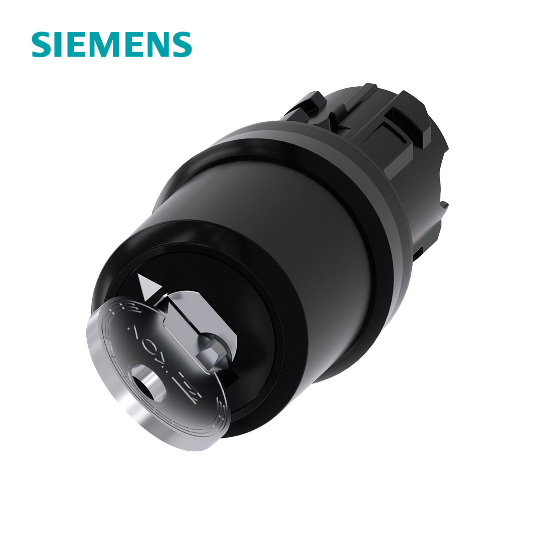 3SU1系列φ22钥匙操作塑料按钮头 2位置 锁件:IKON