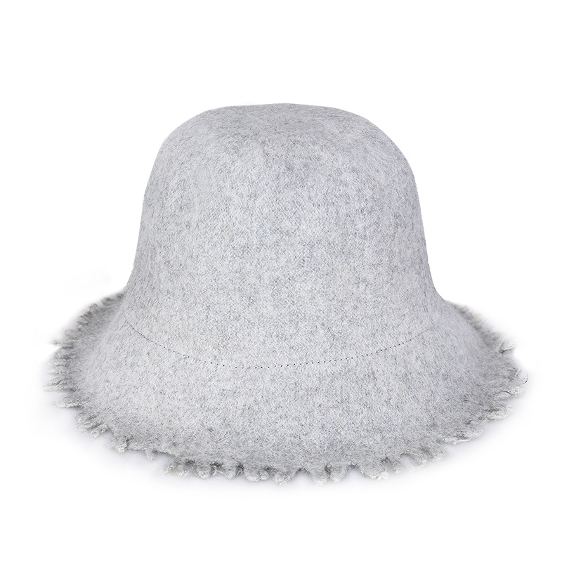 Sombrero Otoño e Invierno de moda cálido y cómodo Cachemira borla de las mujeres sombrero de pescador plegable todo partido cuenca sombrero de una sola pieza entrega