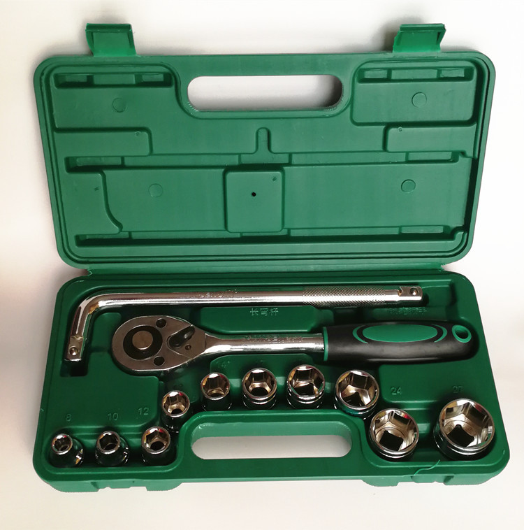 汉森扳手13件套筒扳手套装1/2镜面六角套筒组套公制套筒扳手批发