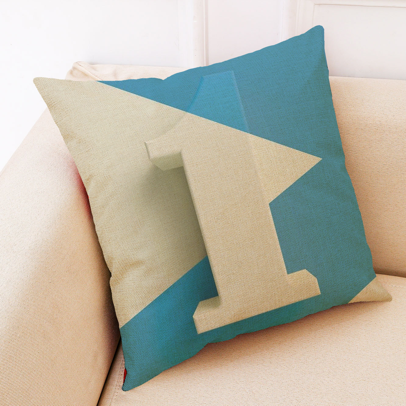 亚马逊 eBay 跨境热销创意数字棉麻抱枕套 汽车抱枕 来图批发定制