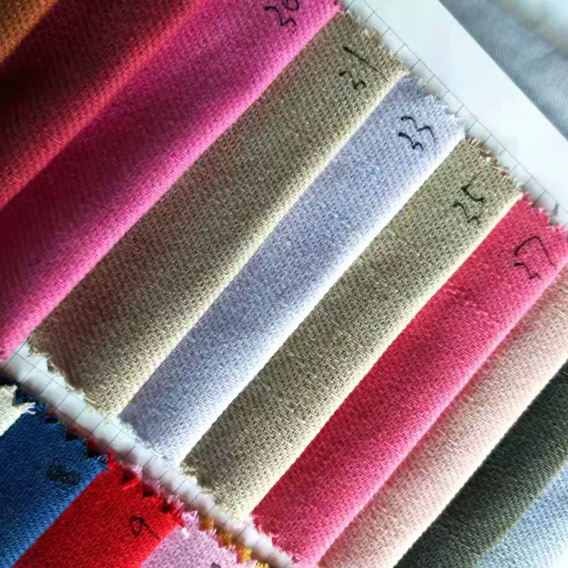 梭织竹节全棉斜纹纱卡10*10+8竹 纯棉仿牛仔裤子箱包鞋帽服装面料