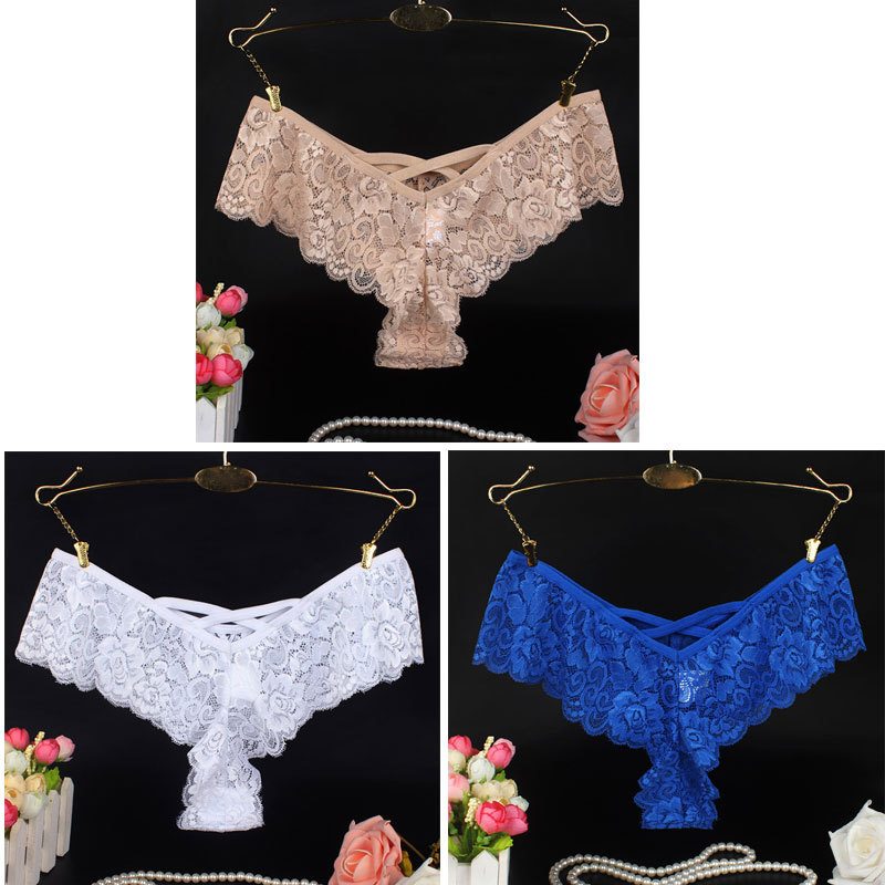 3-pack sexy lace ladies thong women pant...