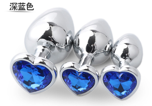 Sex toys metal heart-shaped anal plug set, back yard SM anus expansion plug, masturbation toy, sex supplies for men and women