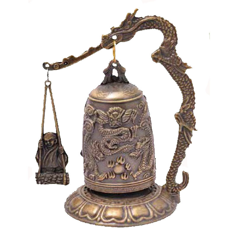 青铜器合金精美龙纹编钟撞钟摆件 仿古工艺品家居