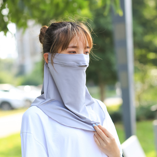 Summer sun protection women's thin breathable outdoor cycling cold mask with enlarged neck guard shawl veil direct sale