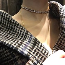 重工质感 可调节设计师款项链 锁骨链 服装配饰批发