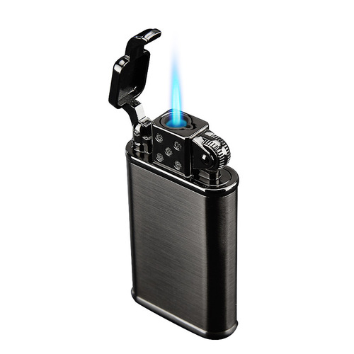 Creative windproof XF-101 inflatable personalized metal straight blue flame lighter advertising factory wholesale