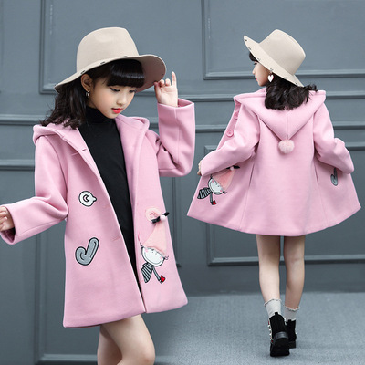 冬季新款间棉女童外套中大童装韩版时髦女孩保暖妮子大衣一件