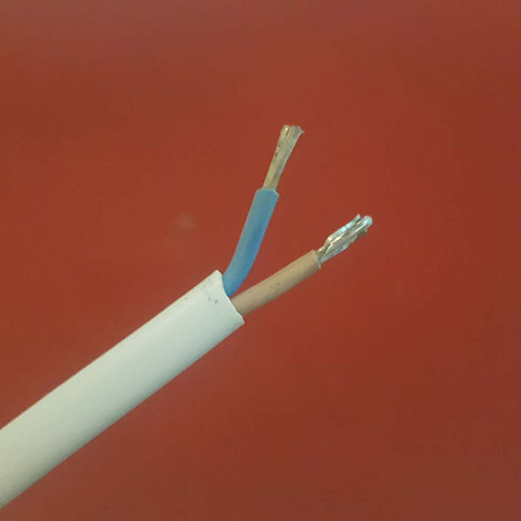白色2芯护套线 扁形电源线 视频监控线 白色线材 扁插适配插头线