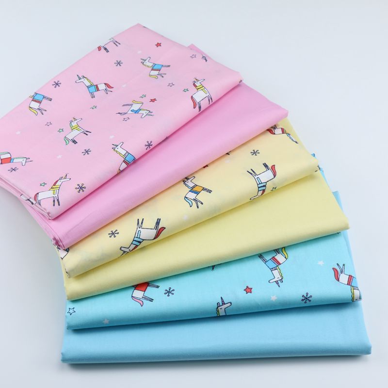 儿童全棉卡通印花布独角兽 幼儿园床单被套宝宝睡衣睡裤面料批发