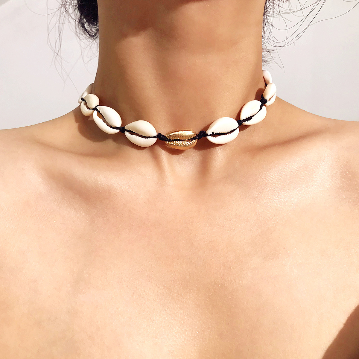 NATURAL PUKA GOLD SHELL Cowrie Mar Shell Collar Para Mujer Mejor Amigo ...
