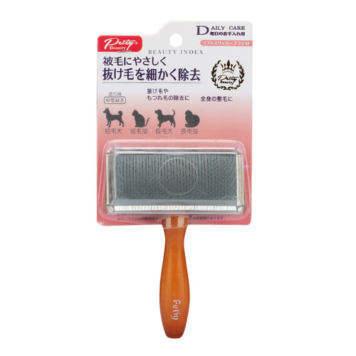 Pet comb, pin comb, long-haired dog comb, open knot comb, wooden handle steel plate comb Petiybeauty/Poly
