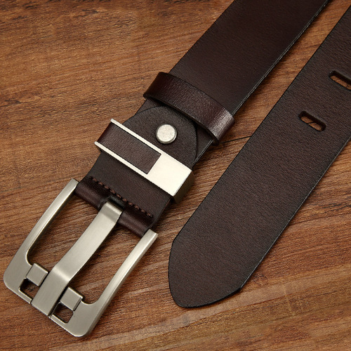 Cross-border new foreign trade men's belt pin buckle cowhide genuine leather belt retro casual factory direct sales one piece drop shipping