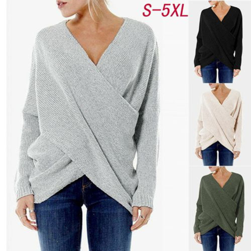 Cotton Women's Fashion Diagonal Asymmetrical Hem Knitwear Hoodie (S-5XL)