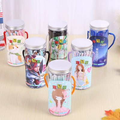 摩易擦中性筆60支罐裝裝0.38mm學生易可擦筆芯筆芯瓶裝熱可消筆芯