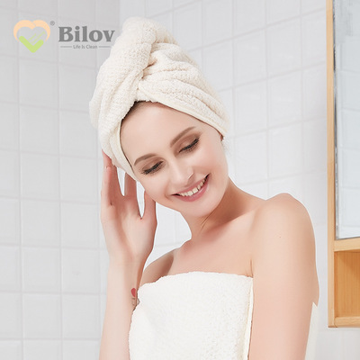 加厚菠蘿格三角幹發帽 纖維幹發帽吸水浴帽Dry hair cap