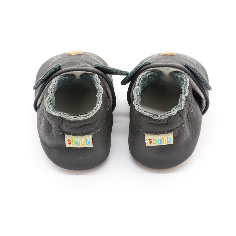 chaussons cuir souple avec semelle antidérapante