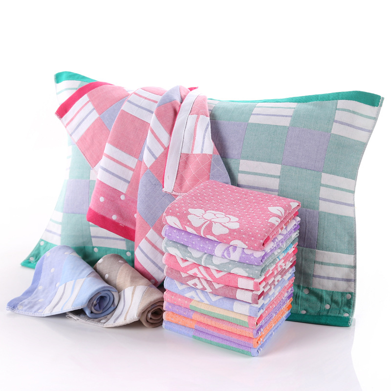 厂家直销小猪佩琪三层纱布枕巾质量保障量大从优一件代发枕巾