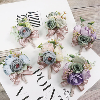 藝雅閣 FGH-156 新郎新娘胸花 結婚用品 婚禮花藝莫蘭迪婚禮美學