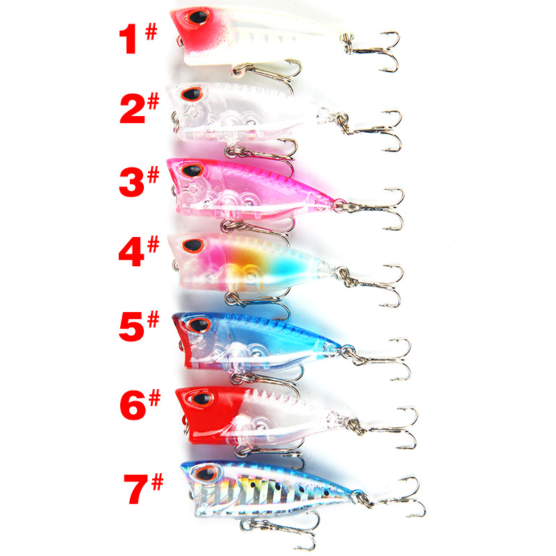 Small Popper Fishing Lures 40mm 2.3g Hard Plastic Baits Fresh Water Bass Swimbait Tackle Gear