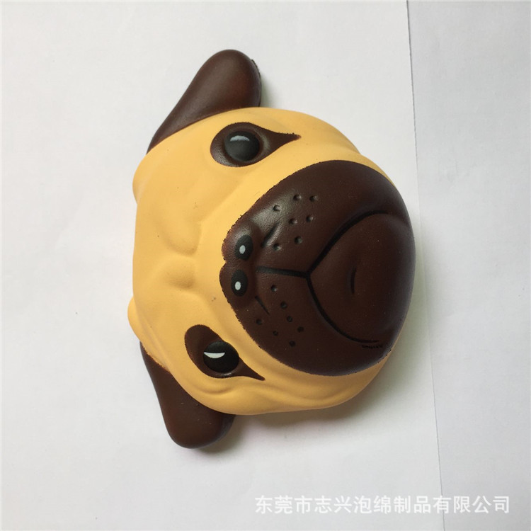 厂家批发慢回弹 PU发泡狗头造型 卡通公仔仿真动物造型解压发泄球