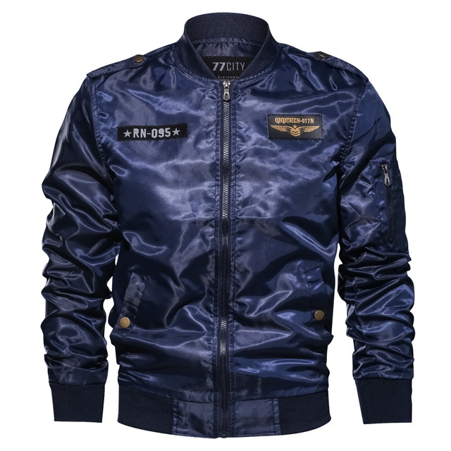 Spring and autumn thin men’s baseball collar embroidered flying suit coat casual jacket for men