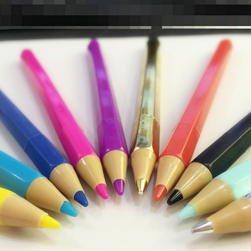 厂家供应 彩色学生考试笔 可印logo 办公笔学生铅笔 中性笔文具