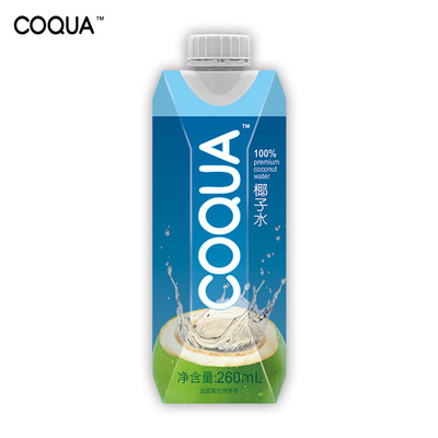 COQUA果汁椰汁260ml*24纯椰子水100%果蔬汁批发夏日饮料