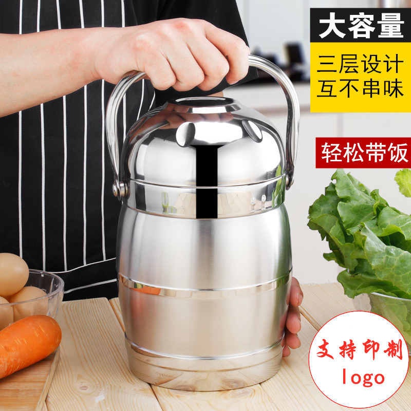 廠家直銷不鏽鋼雙層保溫桶 碗蓋提鍋保溫飯盒圓形保鮮盒壹件代發