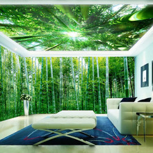 大型清新竹林风景3D立体酒店客房主题空间背景墙纸卧室客厅壁画