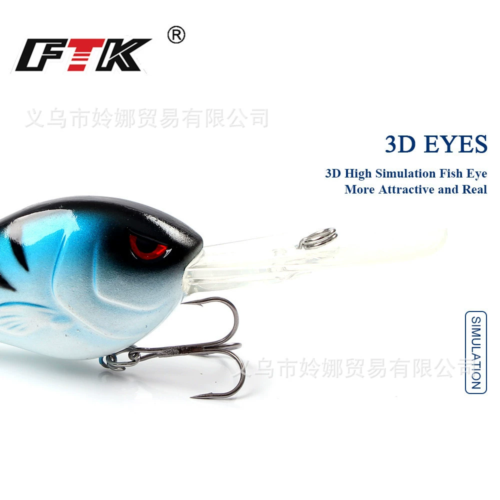 FTK приманка жесткая приманка натянутый рот окунь морская рыбалка AliExpress Amazon горячий стиль бионическая искусственная приманка завод-direct опт