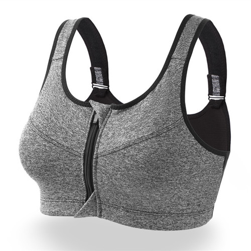 Professional high-strength four-level shock-proof sports bra without wires Front zipper sports bra