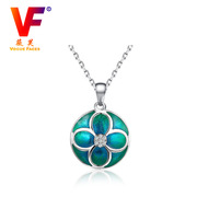 厂家直销S925通体纯银项链 外贸爆款天然水晶氧化锆石吊坠首饰 女