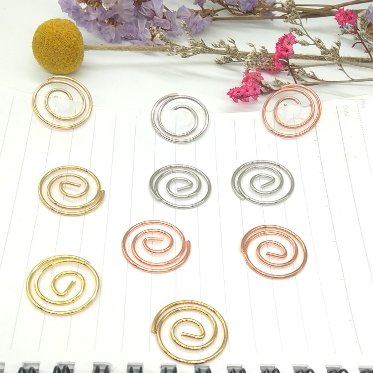 几何形状玫瑰金回形针创意造型曲别圆形回形针办公好文具