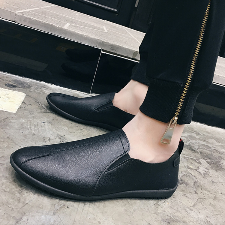 Autumn new men's loafers Korean style fashionable comfortable slip-on shoes simple low-top flat heel casual shoes