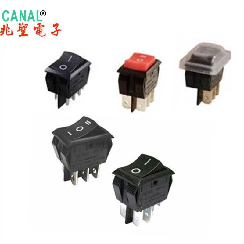 21X15三档六脚船形跷板电源开关 CANAL台湾MR3小翘板船型开关
