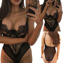 2018秋冬新款速卖通亚马逊wish性感蕾丝情趣连体裤爆款