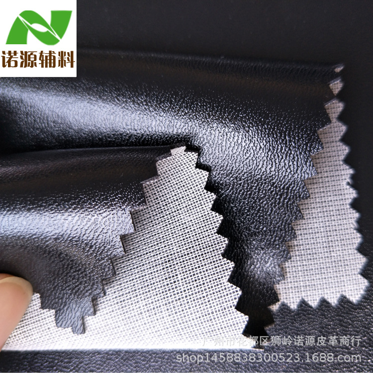 黑色单面加面磅布底杂胶家居扯不烂复合布 PVC人造革环保托底革