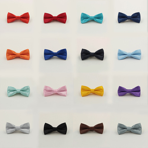 Factory direct sales solid color children's bow tie male and female baby double bow tie kindergarten performance candy color wholesale