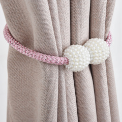 Cross-border supply Ins minimalist pearl curtain tie clip magnetic buckle tie creative DIY curtain fastener magnet wholesale