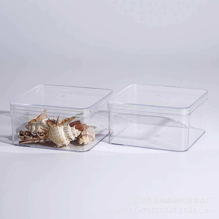 食品包装盒正方形饼干马卡龙糖果年货礼盒透明牛肉粒糖果PS塑料盒