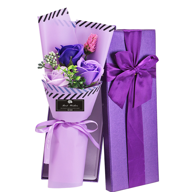 Мыло с розой в составе, подарочная коробка на день Святого Валентина, подарок на день рождения