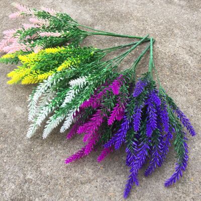 现货仿真薰衣草 优质田园风格装饰把花 婚庆永生花紫色薰衣草丝花