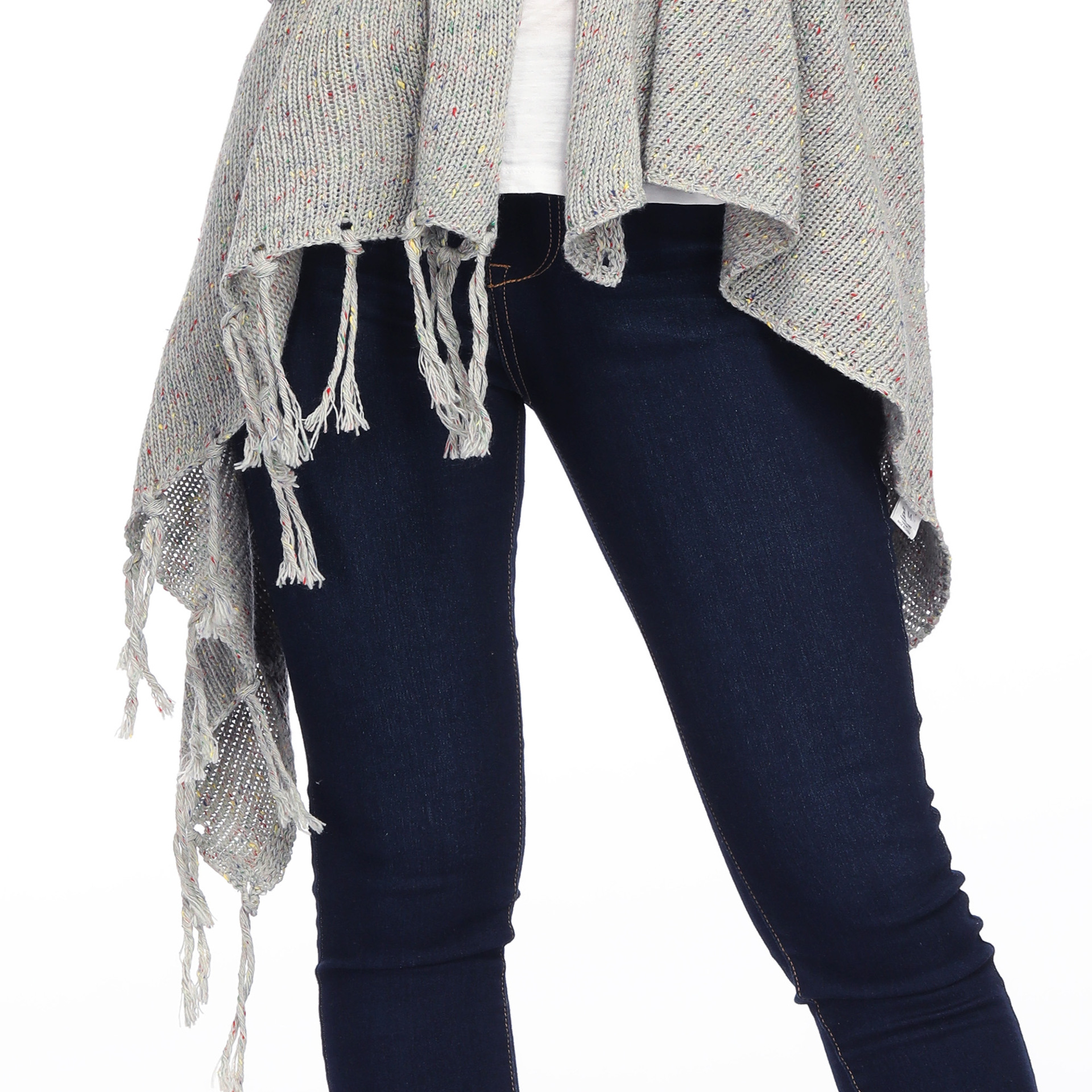 Irregular Fringed Long-Sleeved Cardigan NSOY45989