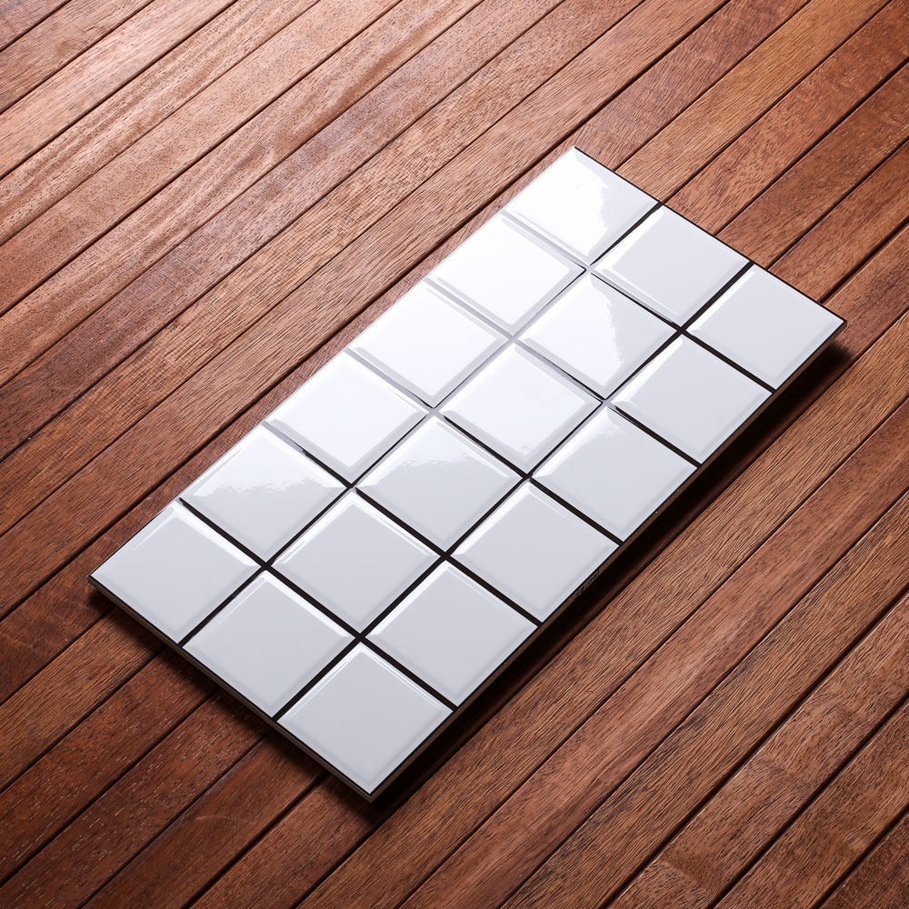 北欧简约地铁砖黑白格子田字砖工字砖小白砖厨房卫生间墙砖300600