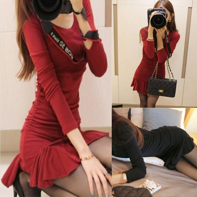 Cross-border wish Amazon ebay AliExpress European and American Women's Sexy Fishtail Dress Dress miniskirt Dress