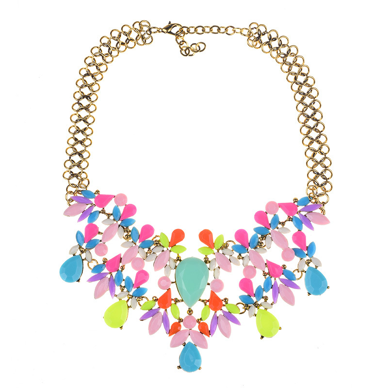 Les Gouttelettes D'Eau Glamour Brillant Cristal Alliage Collier De Gros display picture 3